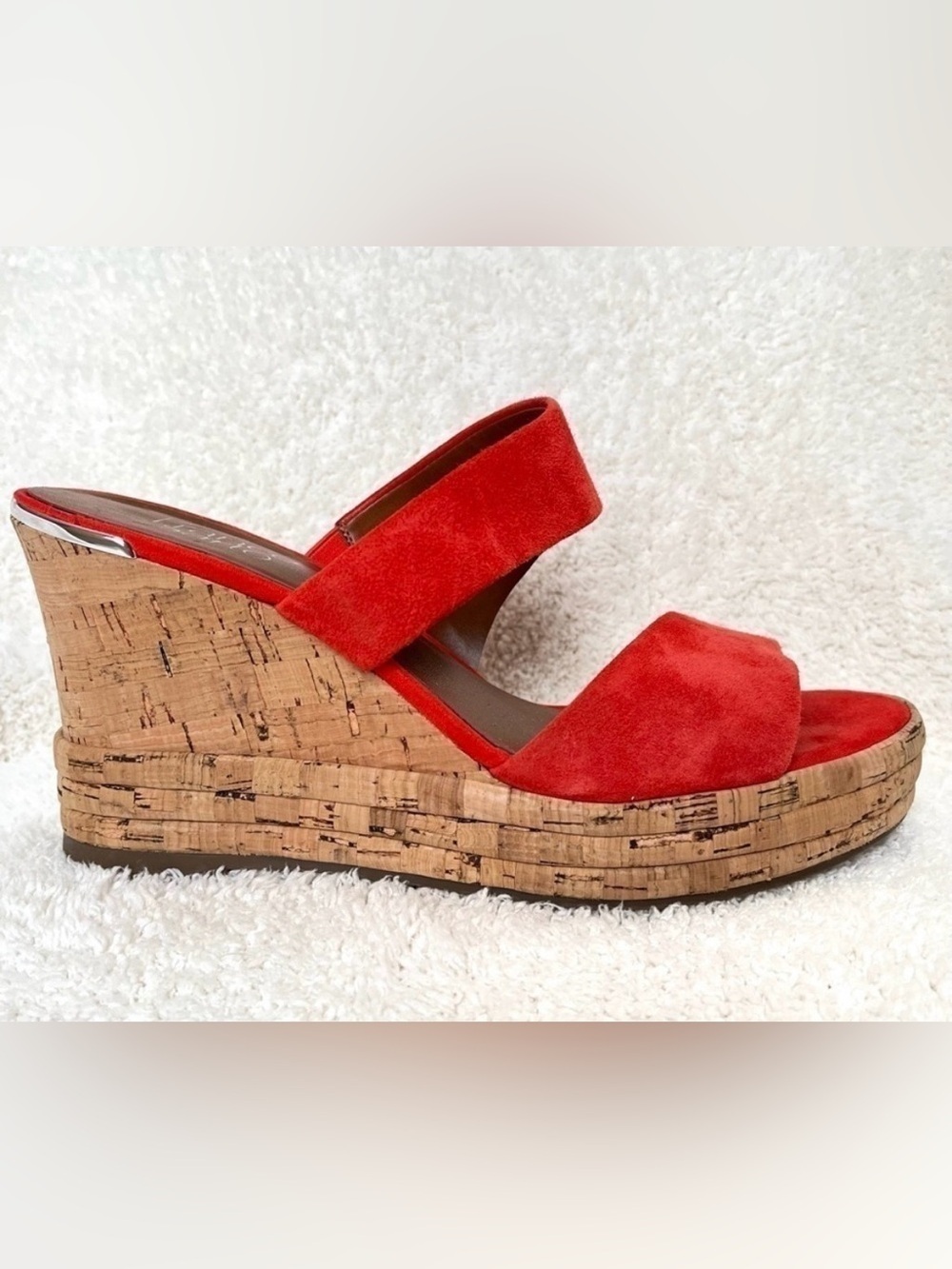 Franco Sarto Tangelo Fiore Wedge Platform Slip on Sandals 4” Cork Size 8.5 M